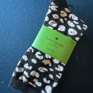 Kate Spade Leopard Print,pale pink&solid black with classic logo trio of Socks♠️
